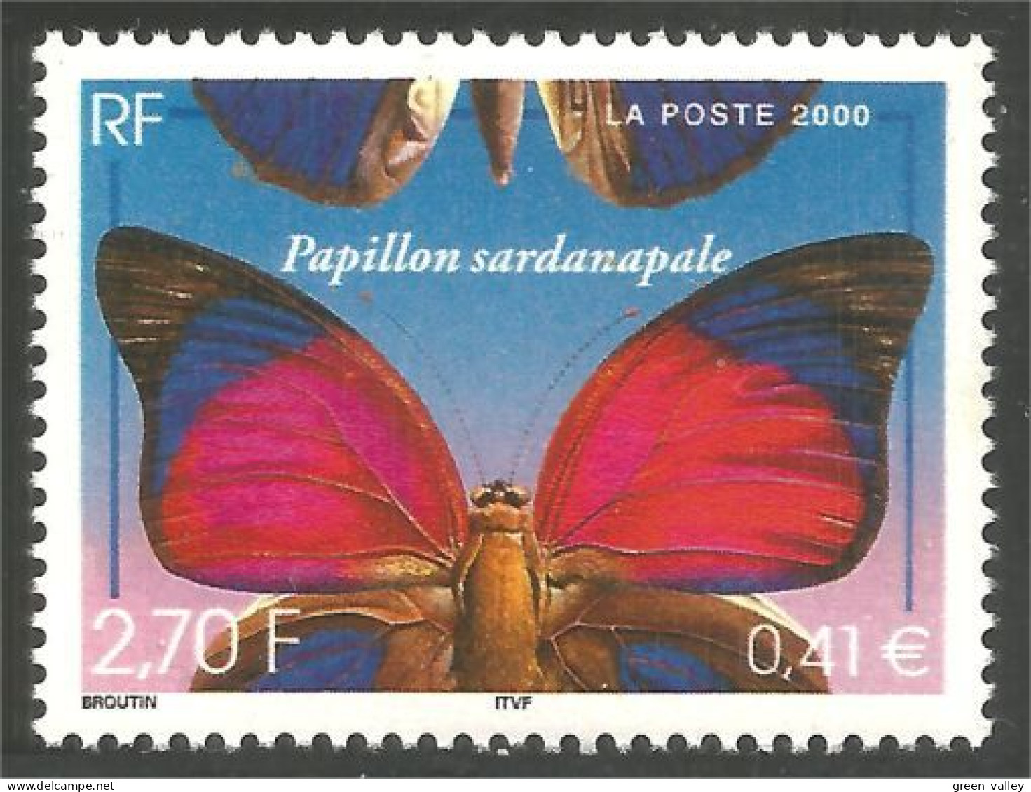 363 France Yv 3332 Papillon Butterfly Mariposa Farfala Schmetterling MNH ** Neuf SC (3332-1c) - Other & Unclassified