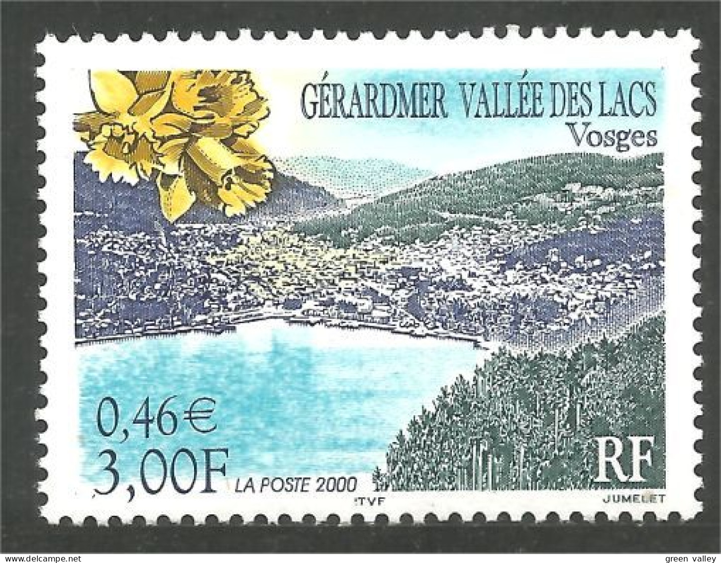 363 France Yv 3311 Gérardmer Lac Vosges Lakes Daffodil Narzisse MNH ** Neuf SC (3311-1c) - Altri & Non Classificati