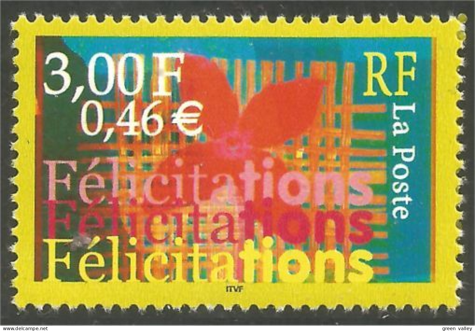 363 France Yv 3308 Félicitations Congratulations MNH ** Neuf SC (3308-1a) - Ungebraucht