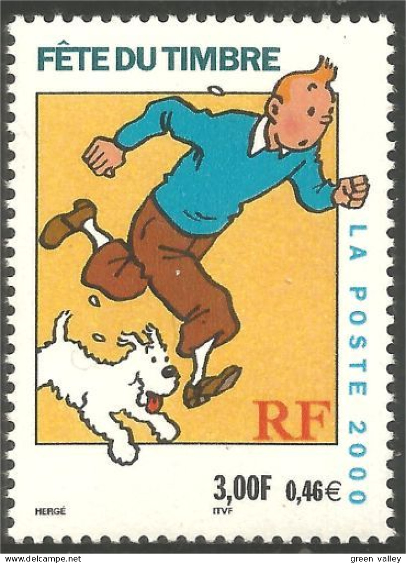 363 France Yv 3303 Tintin Hergé Milou Dog Hund Chien Fox-Terrier MNH ** Neuf SC (3303-1b) - Honden