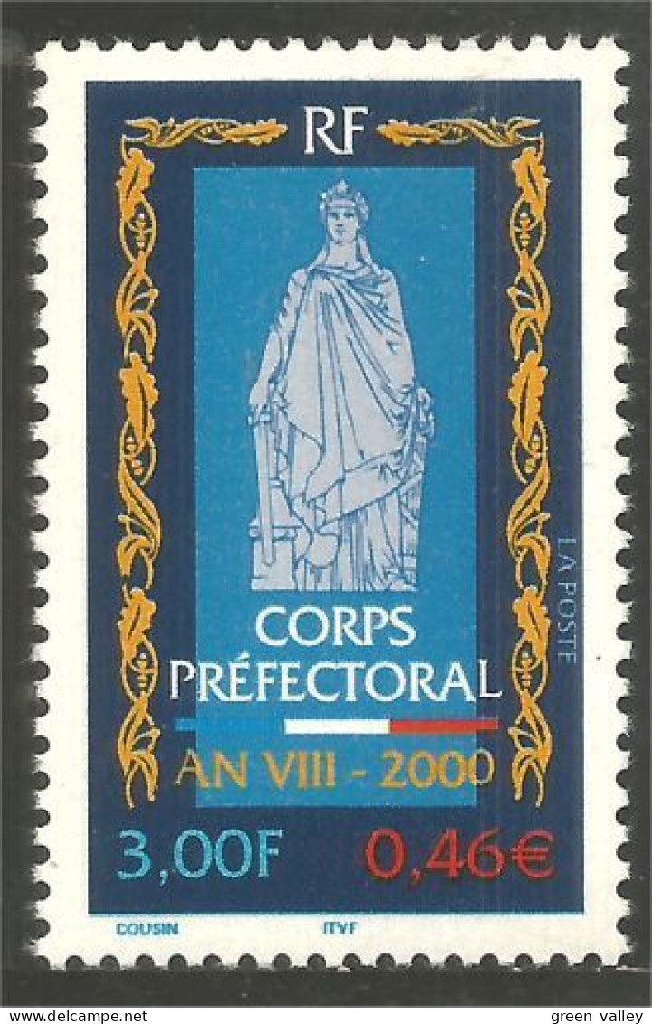 363 France Yv 3300 Corps Préfectoral Préfets Statue MNH ** Neuf SC (3300-1b) - Andere & Zonder Classificatie