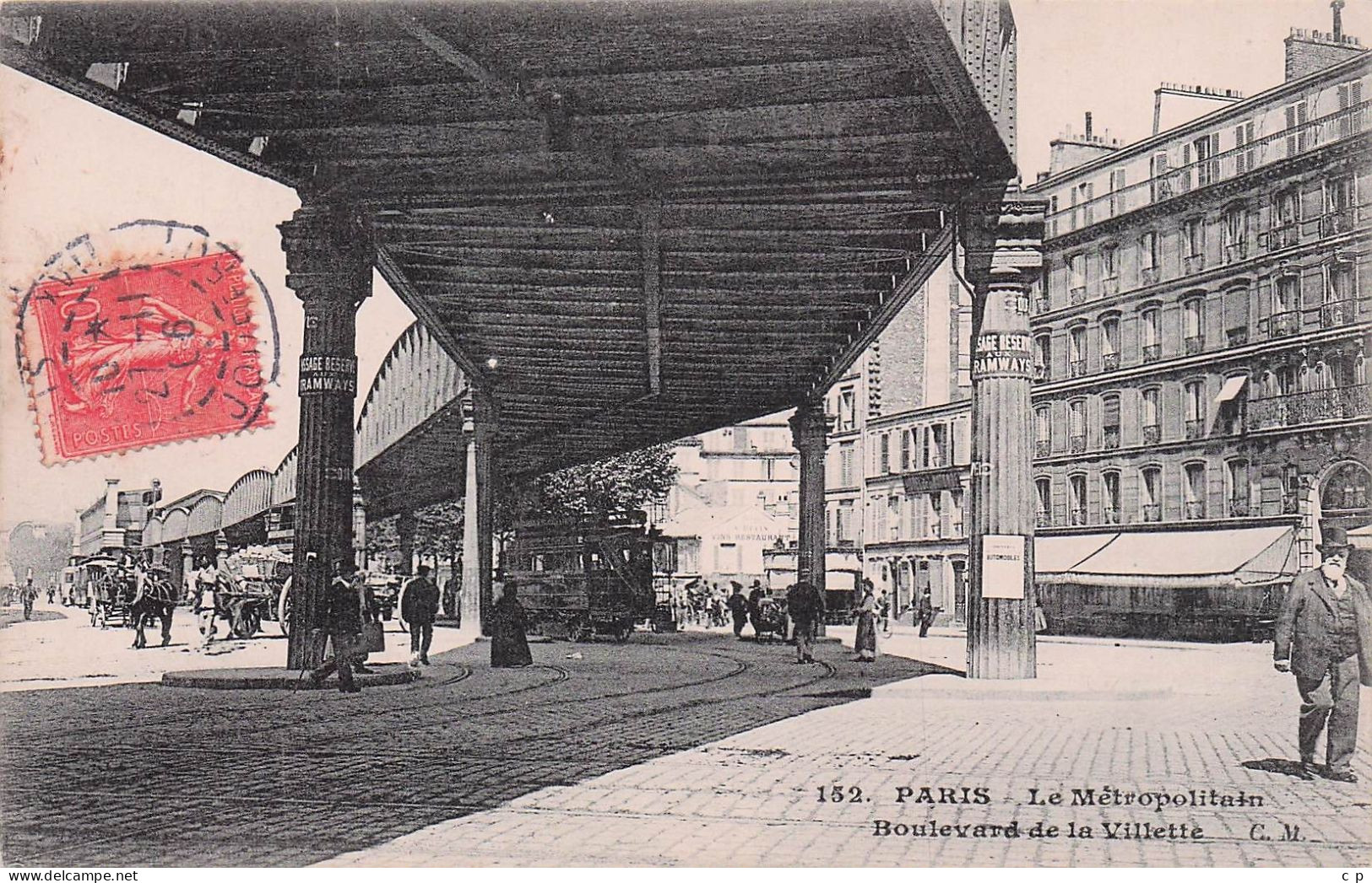 Paris - Metro Aerien -  Villette - Metropolitain - Boulevard  - CPA °J - Arrondissement: 19