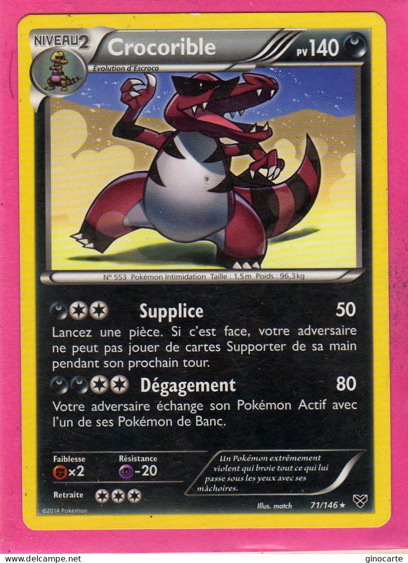 Carte Pokemon Francaise 2014 Xy Xy 71/146 Crocorible 140pv Bon Etat - XY