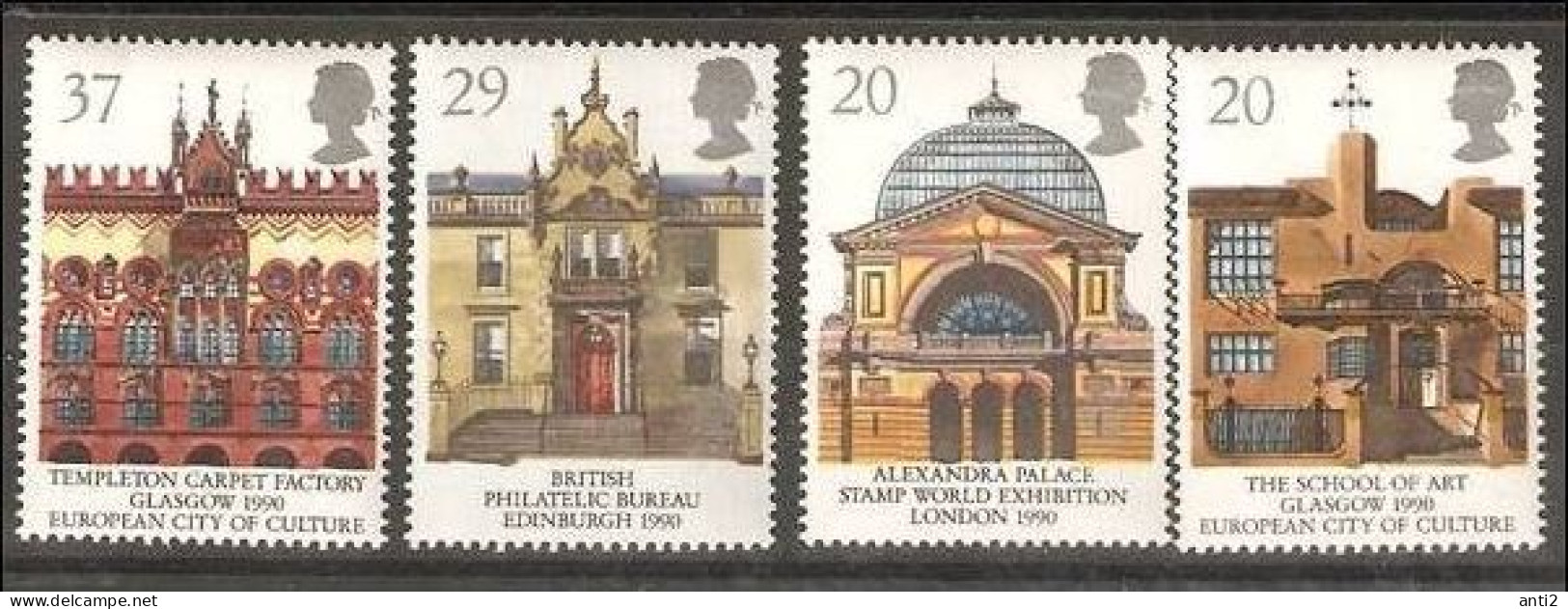 Great Britain 1990 Buildings And Europe Cept, Mi 1261-1264 MNH - Neufs