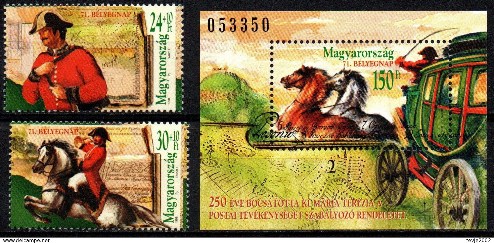 Ungarn 1998 - Mi.Nr. 4494 - 4495 + Block 245 - Postfrisch MNH - Nuevos