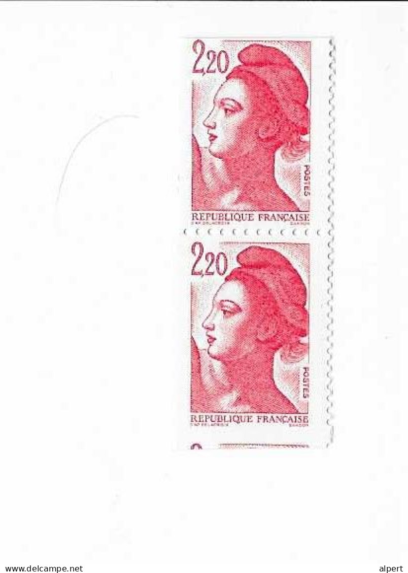 2427 A Paire Verticale De Carnet Piquage à Cheval INCONNU - Unused Stamps