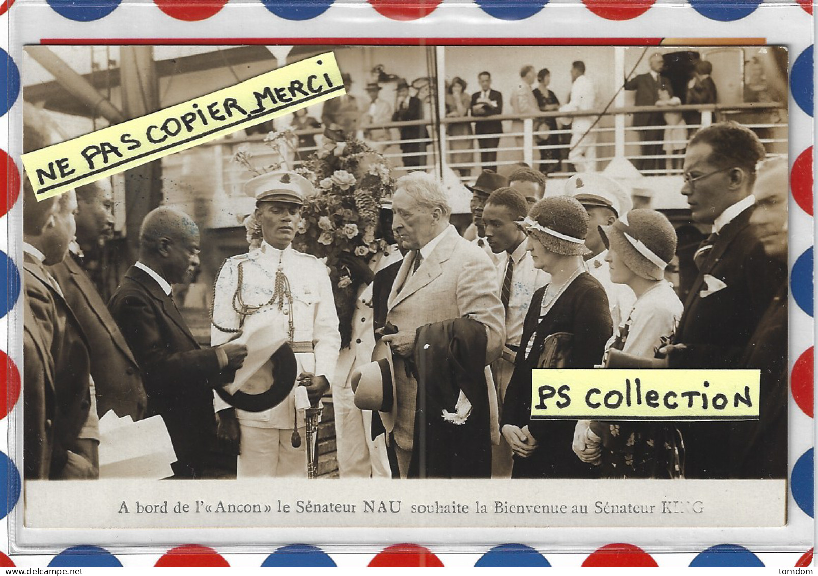 Antilles *** Haïti - A Bord De L'Ancon Le Sénateur NAU Souhaite La Bienvenue Au Sénateur King Le 27/03/1921 /carte Photo - Haiti