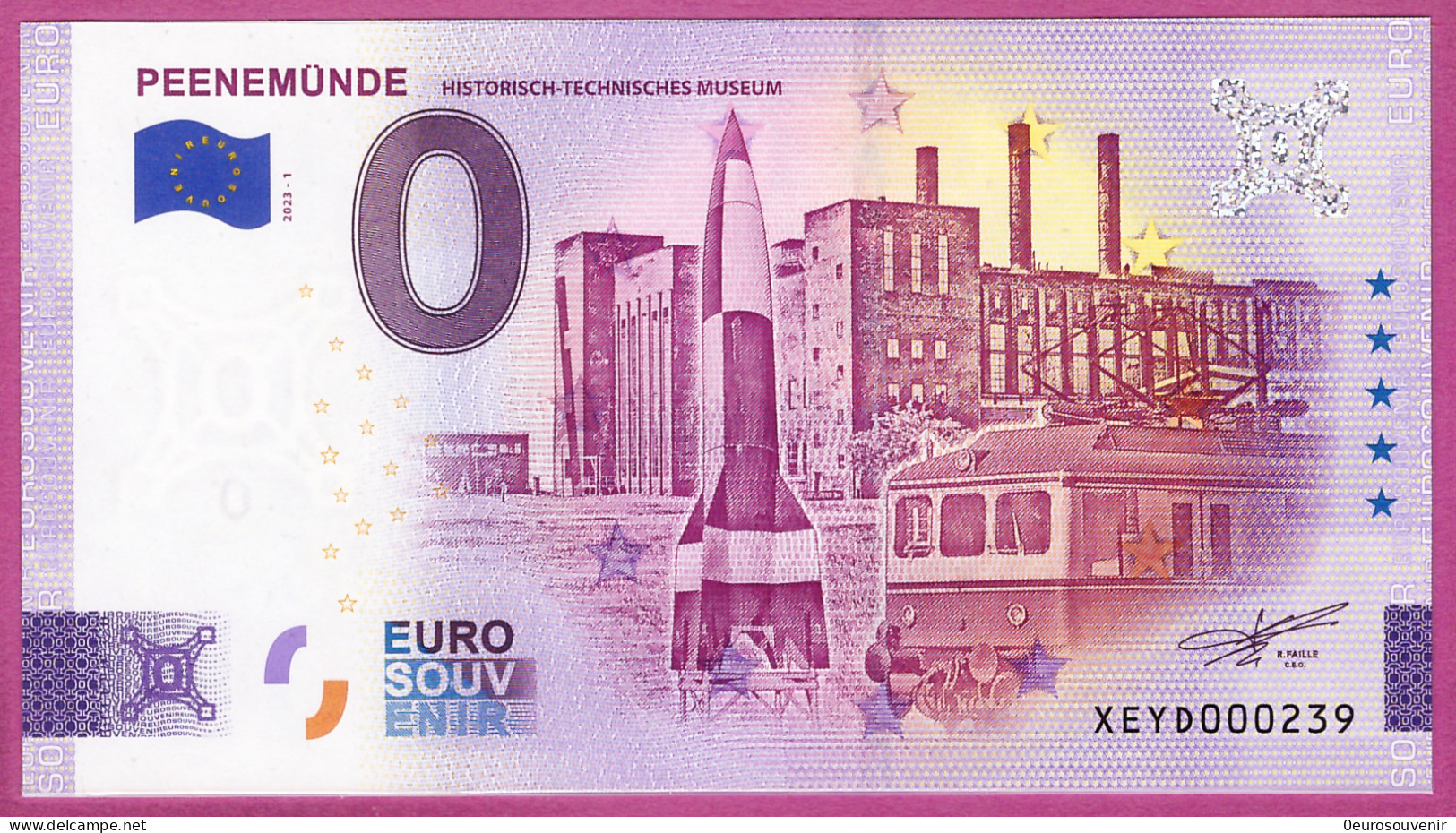 0-Euro XEYD 2023-1 PEENEMÜNDE HISORISCH-TECHNISCHES MUSEUM V2-RAKETE TRIEBZUG - Private Proofs / Unofficial