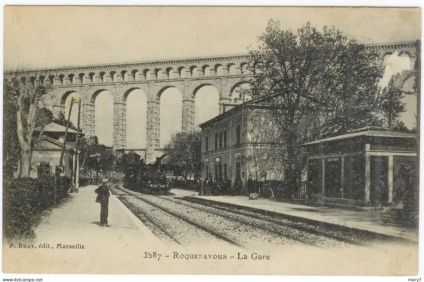 13 Roquefavour La Gare - Gares - Avec Trains