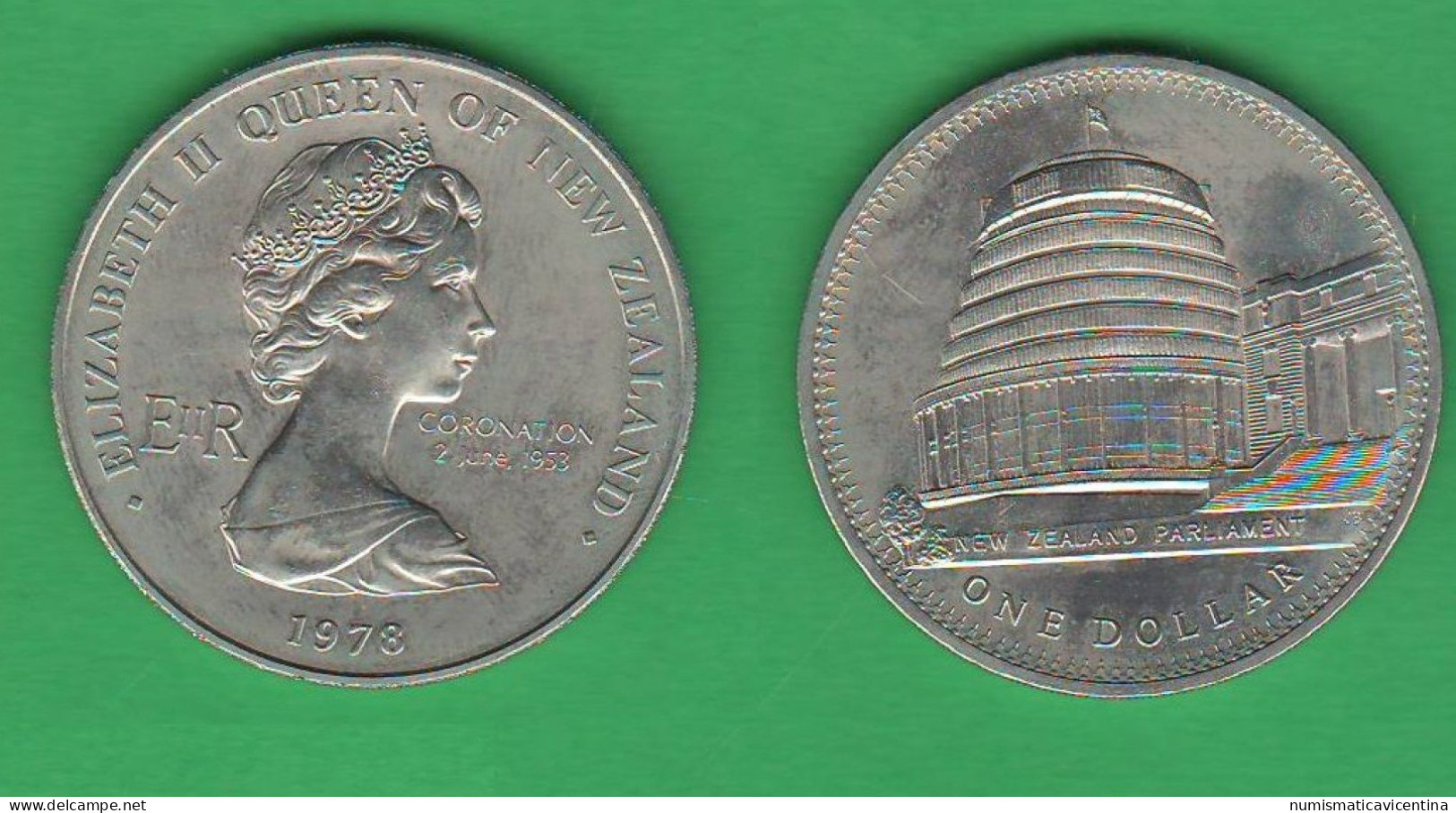 New Zealand Dollar 1978 Nuova Zelanda Nouvelle Zélande Coronation Dollar Nickel Coin  C 22 - Nuova Zelanda