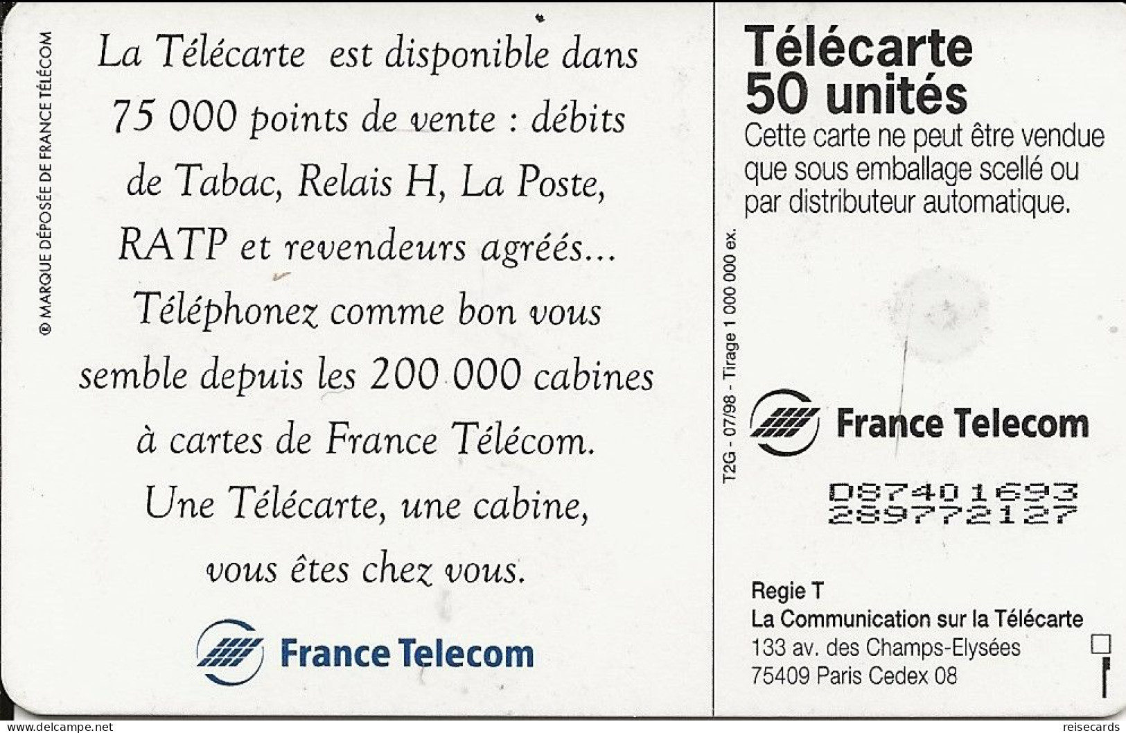 France: France Telecom 07/98 F777A Le Requin - 1998