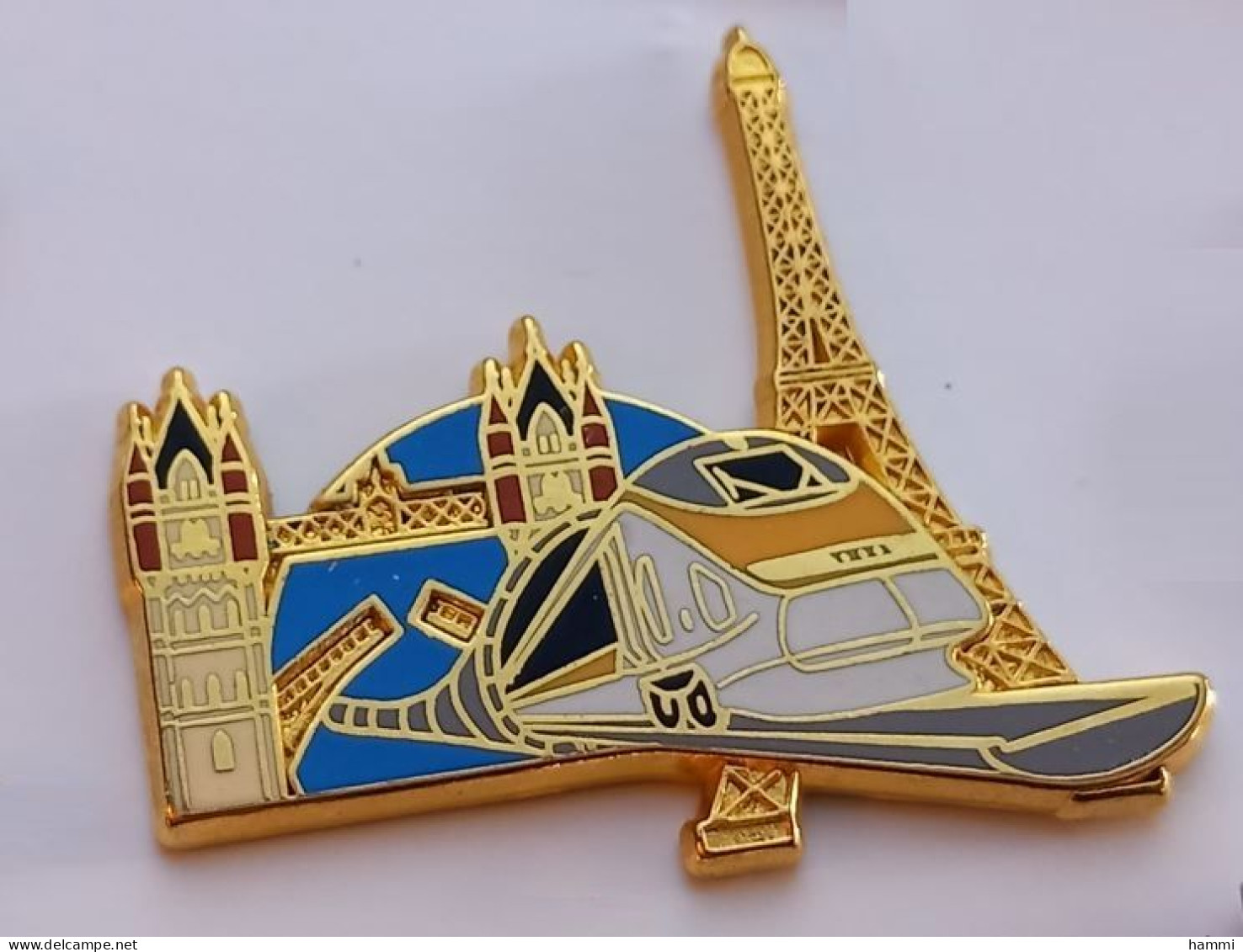 N435 Gros Pin's SNCF TGV Train LONDRES LONDON PARIS  TOWER BRIDGE TOUR EIFFEL Ballard Achat Immédiat - TGV