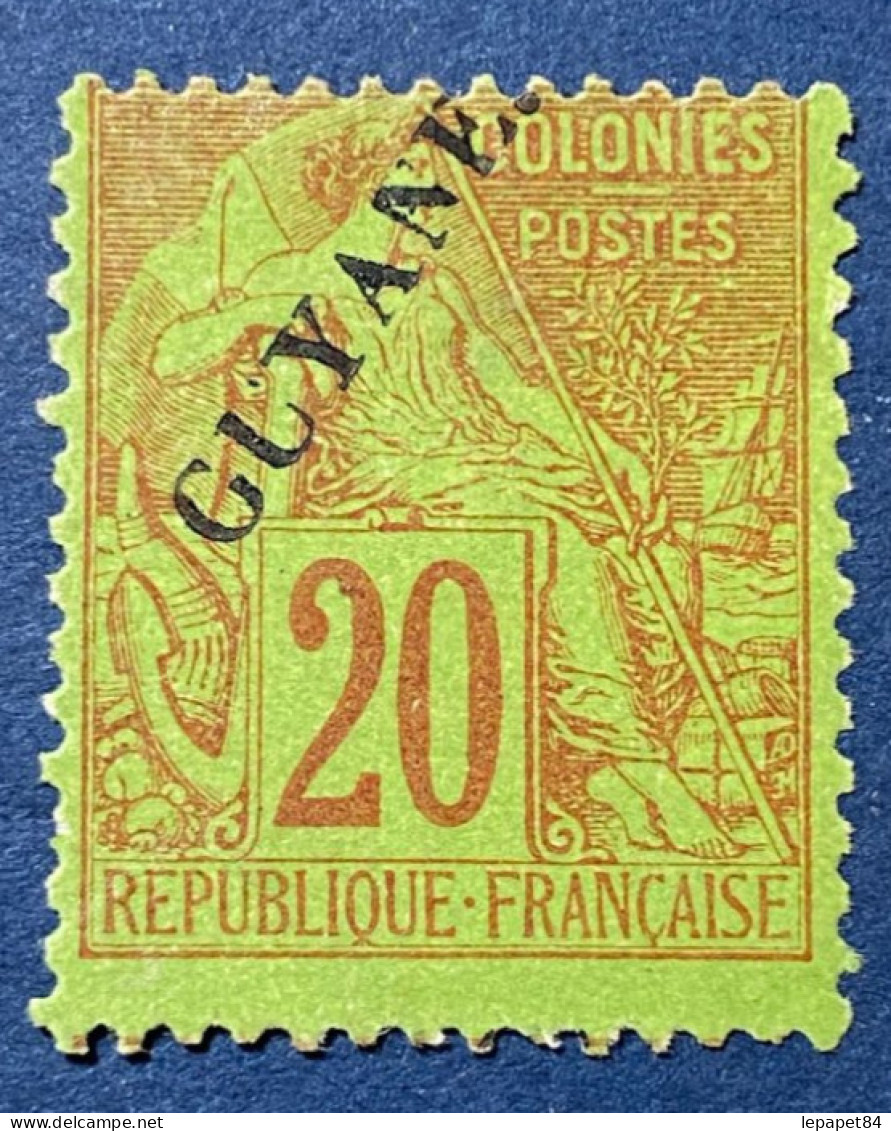 Guyane YT N° 22 Neuf* Sans Gomme Signé RP - Unused Stamps