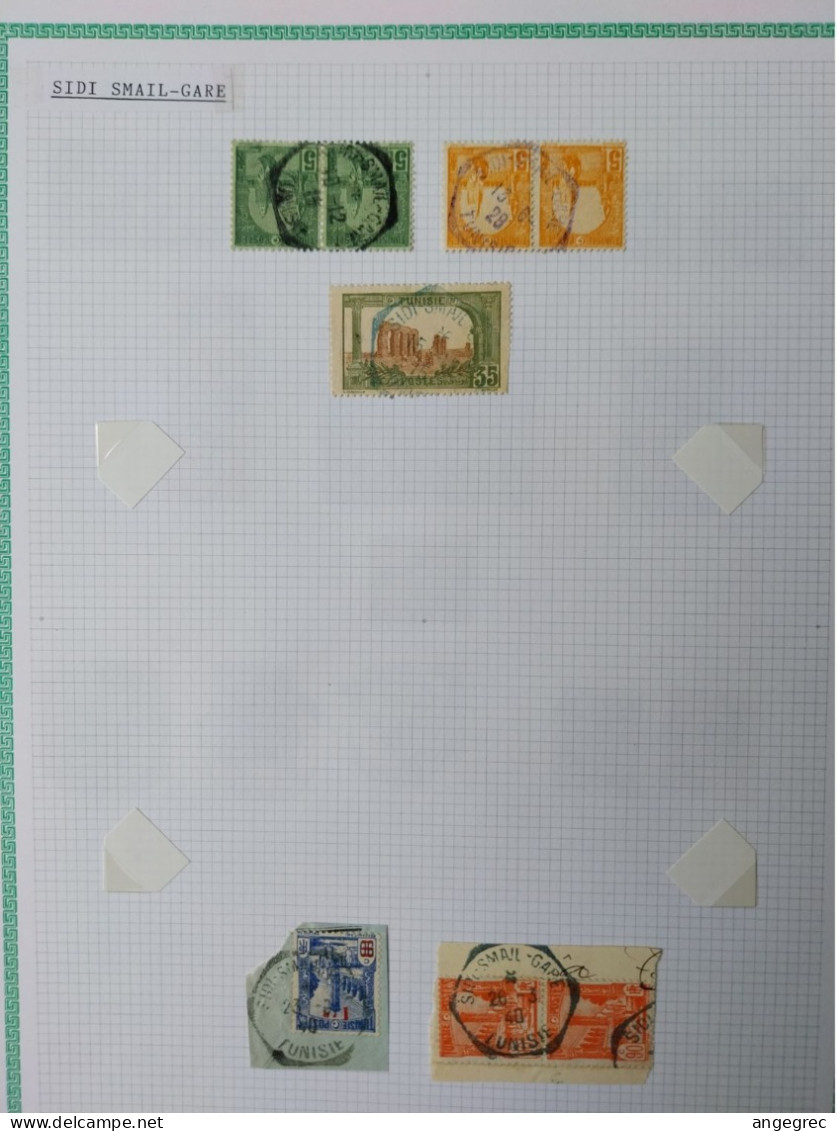 Tunisie Lot Timbre Oblitération Choisies  Sidi Smail Gare   Dont Fragment,  Cachet Octogonal Et Bleu  Voir Scan - Used Stamps