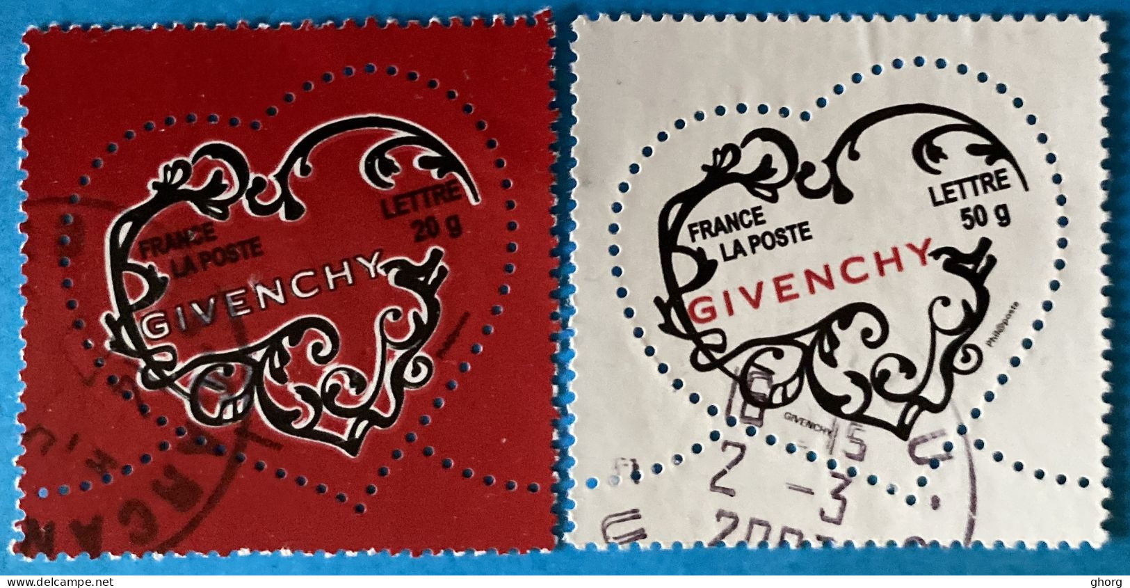 France 2007  : Saint-Valentin, Coeurs De La Maison De Couture Givenchy N° 3996 à 3997 Oblitéré - Used Stamps