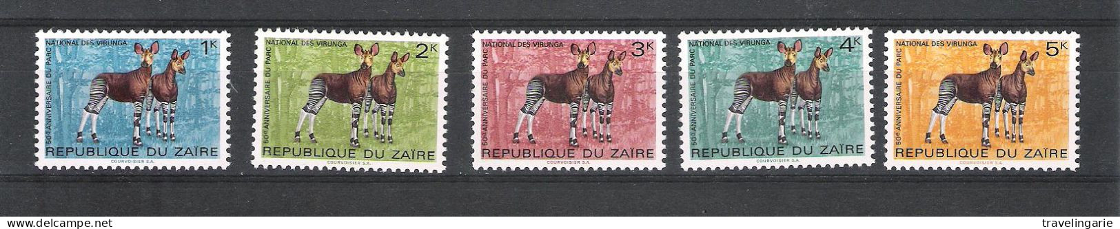 Zaire 1975 Virunga National Park Okapis MNH ** - Nuevos