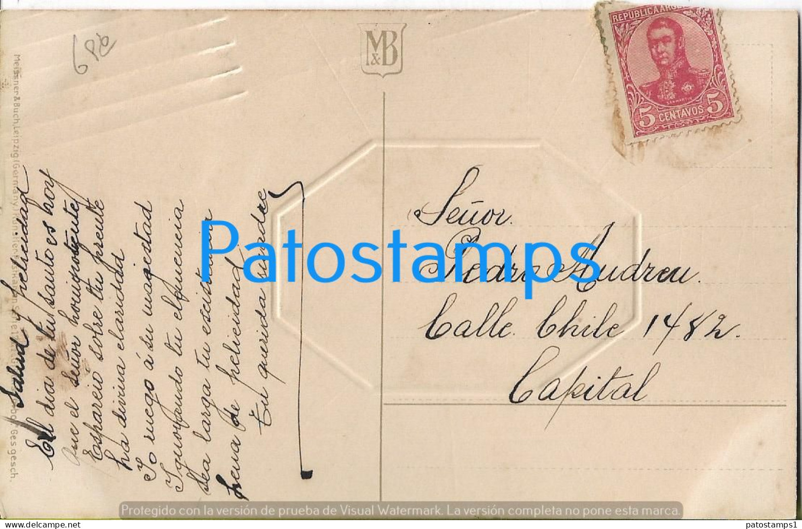 227046 ART ARTE EMBOSSED SPIDERWEB AND FACE WOMAN CIRCULATED TO ARGENTINA POSTAL POSTCARD - Ohne Zuordnung