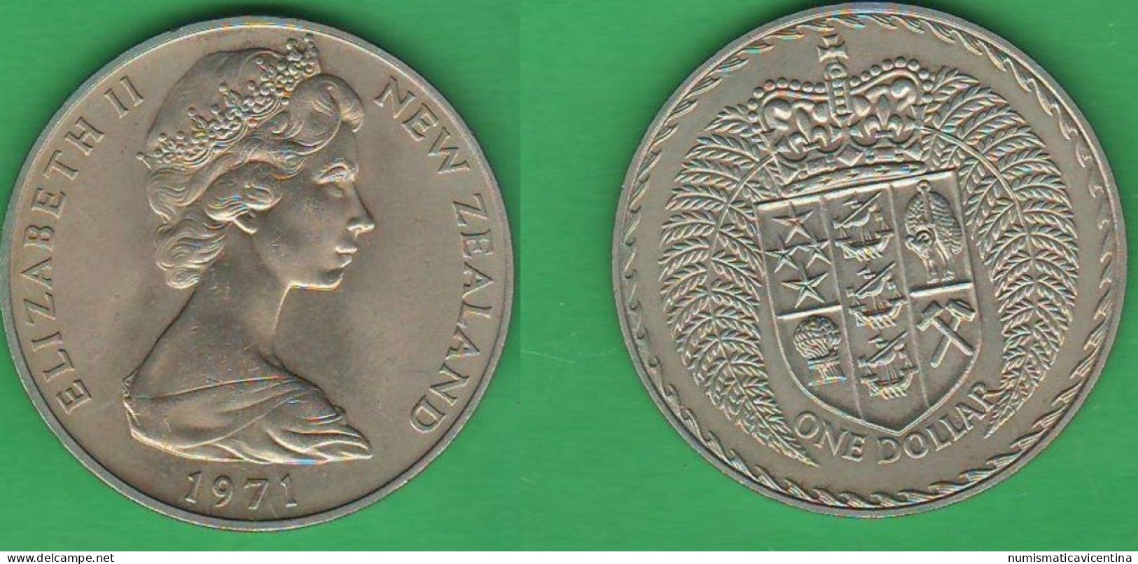 New Zealand Dollar 1971 Nuova Zelanda Nouvelle Zélande Dollar Nickel Coin C 22 - Nueva Zelanda