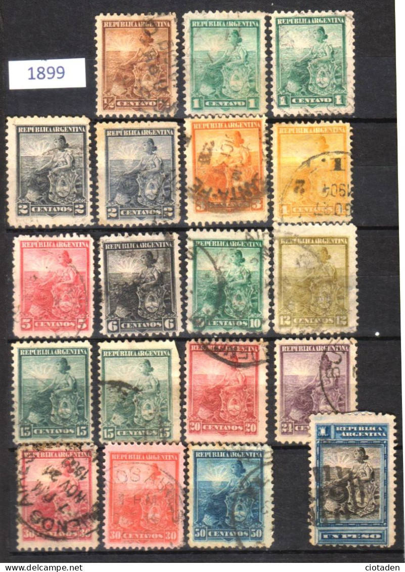 Argentine - 1899-1903 Symbole De La République - 19 Timbres - Used Stamps