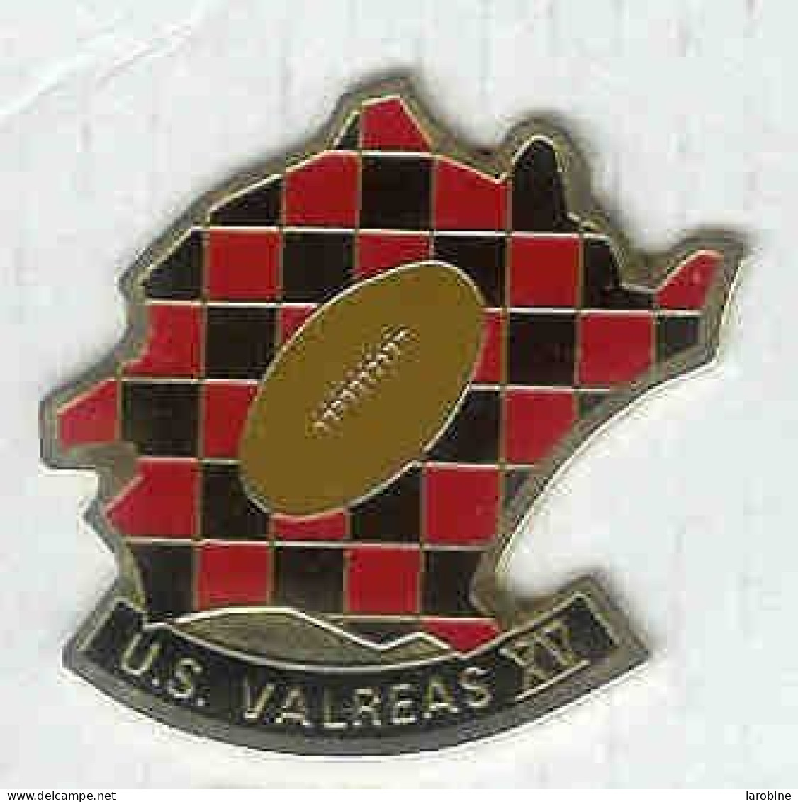 @@ Rugby XV Ballon U.S VALREAS Rouge Et Noir Vaucluse (3.5x3.5) @@sp168 - Rugby