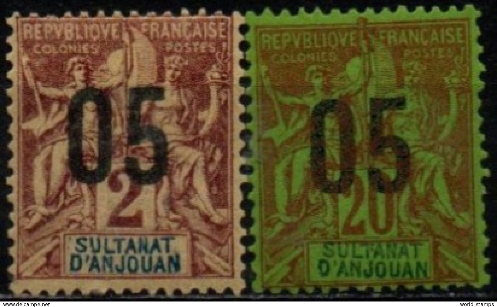 ANJOUAN 1912 * - Unused Stamps