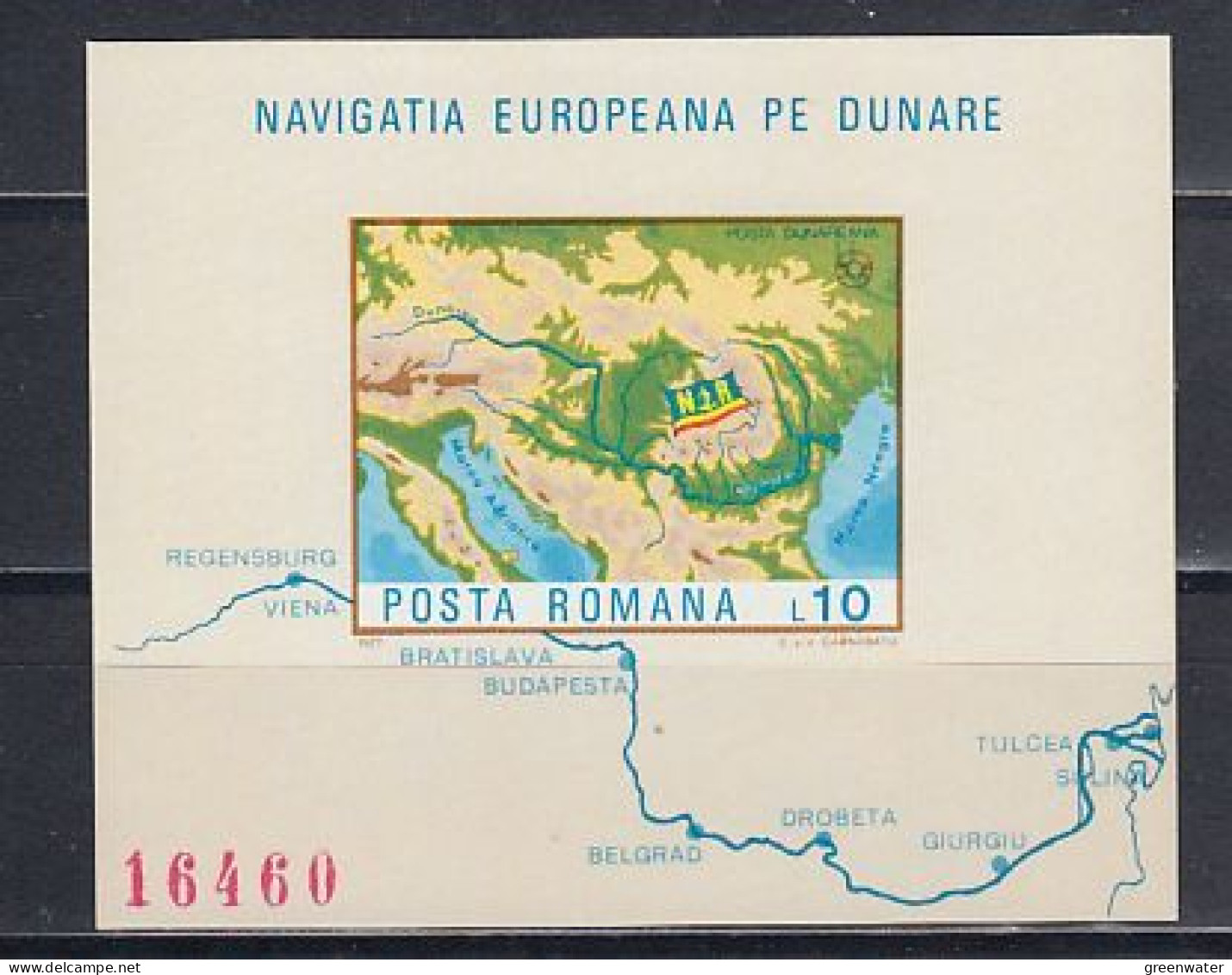 Romania 1977 Danube M/s IMPERFORATED ** Mnh (59529) - Idee Europee