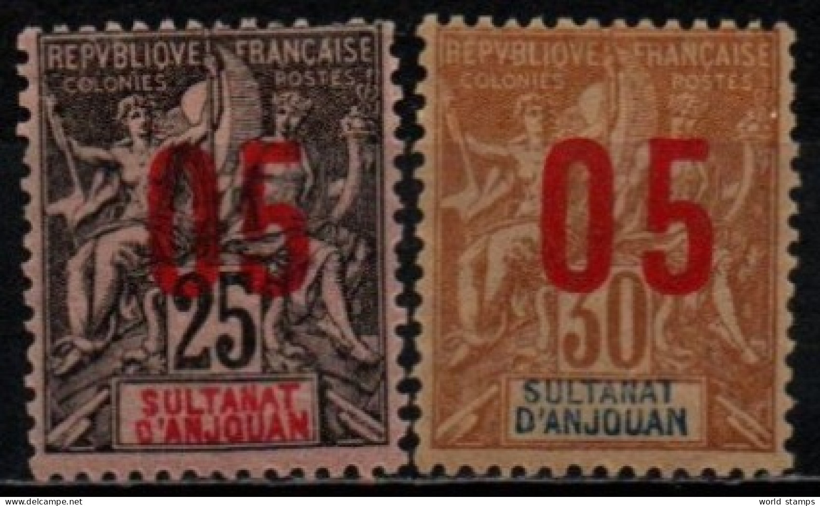 ANJOUAN 1912 * - Unused Stamps