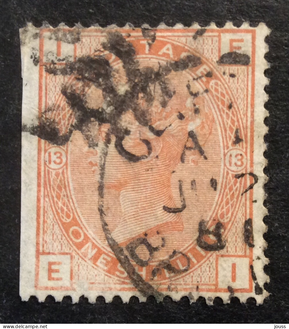 GB41 Victoria 1 S Rouge Brun YT 54 Planche 13 Tige De Rose Oblitéré - Used Stamps