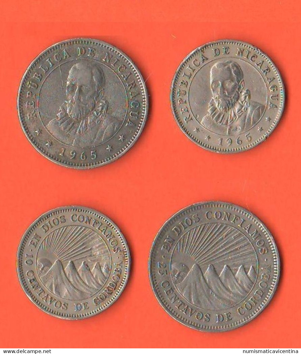 Nicaragua 10 + 25 Centavos 1965 Central America BCN On Bord - Nicaragua