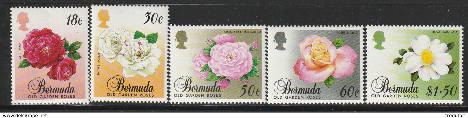 BERMUDES - N°549/53 ** (1989) Roses - Bermudes