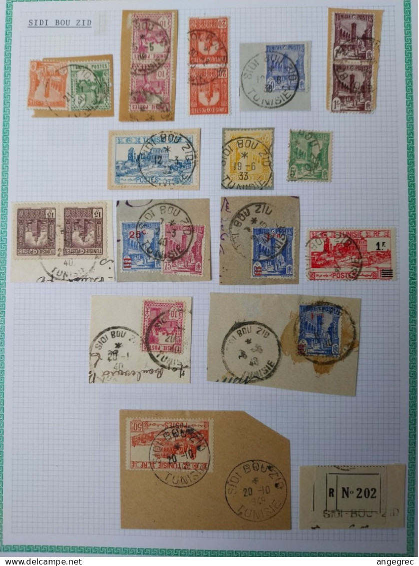 Tunisie Lot Timbre Oblitération Choisies Sidi Bou Zid , Dont Fragment  Voir Scan - Used Stamps