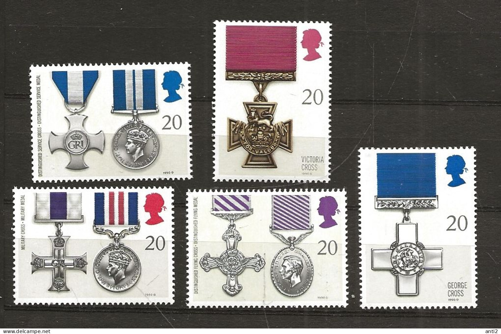 Great Britain 1990 Gallantery, Ordens,   Mi 1290-1294, MNH(**) - Ongebruikt