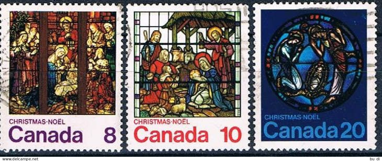 Kanada 641 - 643 - Weihnachten - Glasfenster - Stained Glas - Weihnachten Christmas Noel 1976 - Oblitérés