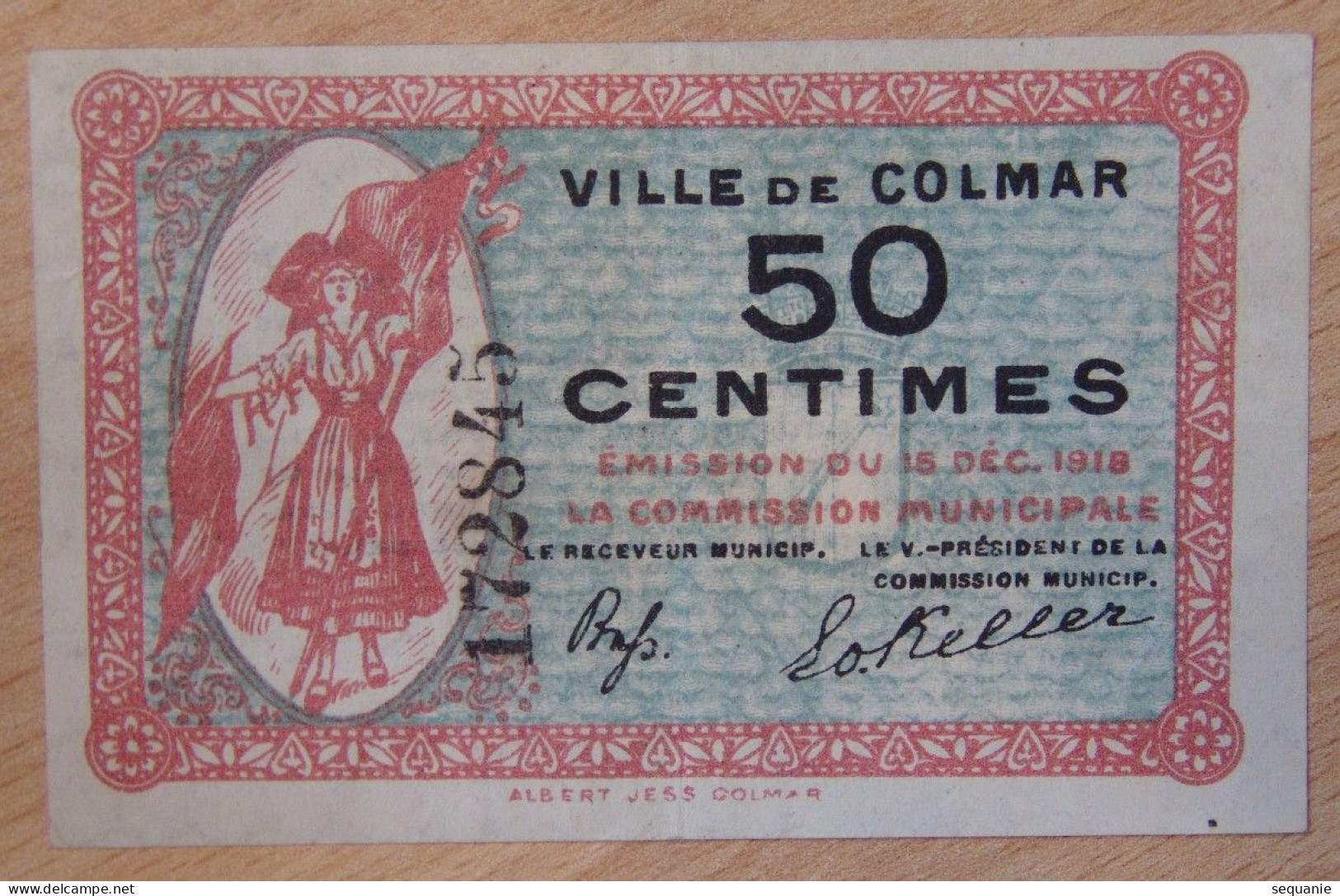 COLMAR  ( 68  Haut Rhin)  Ville De Colmar 15 Décembre 1918 SANS SERIE - Bonds & Basic Needs