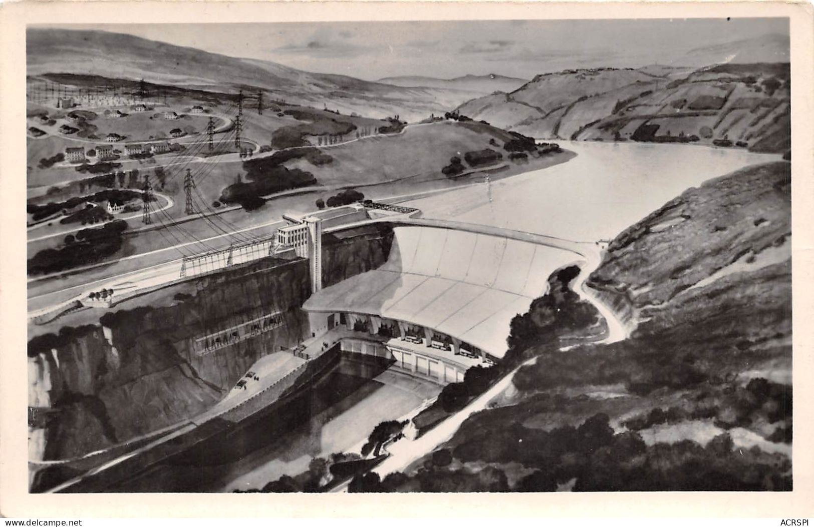 GENISSIAT Le Grand Barrage Sur Le Rhone Et L Usine Hydro Electrique 2(scan Recto-verso) MA601 - Génissiat