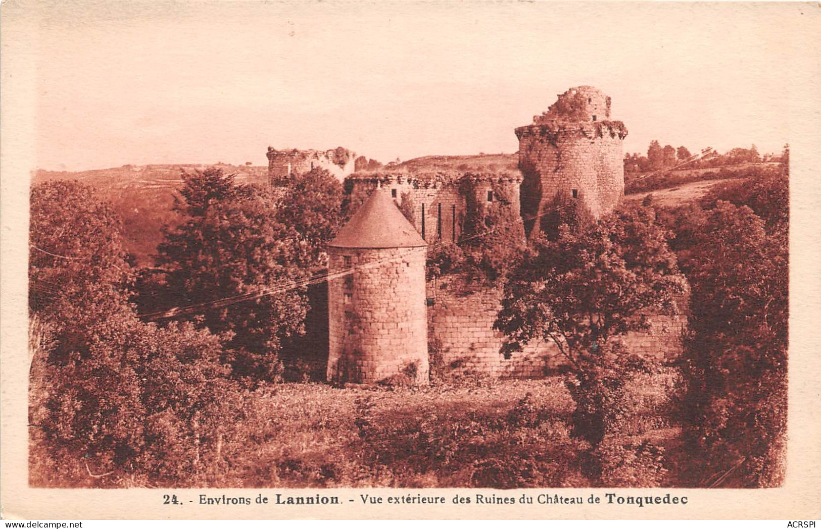 Environs De LANNION Vue Exterieure Des Ruines Du Chateau De Tonquedec 11(scan Recto-verso) MA623 - Lannion