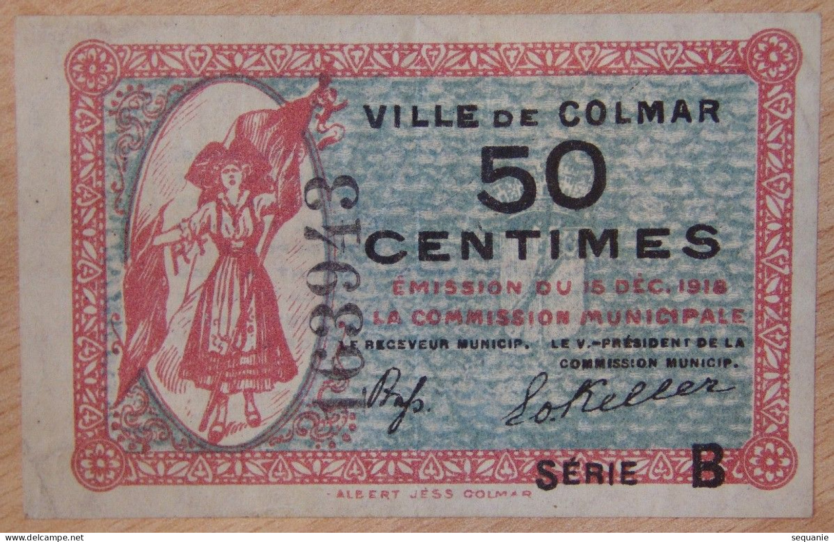 COLMAR  ( 68  Haut Rhin)  Ville De Colmar 15 Décembre 1918 Série B - Notgeld