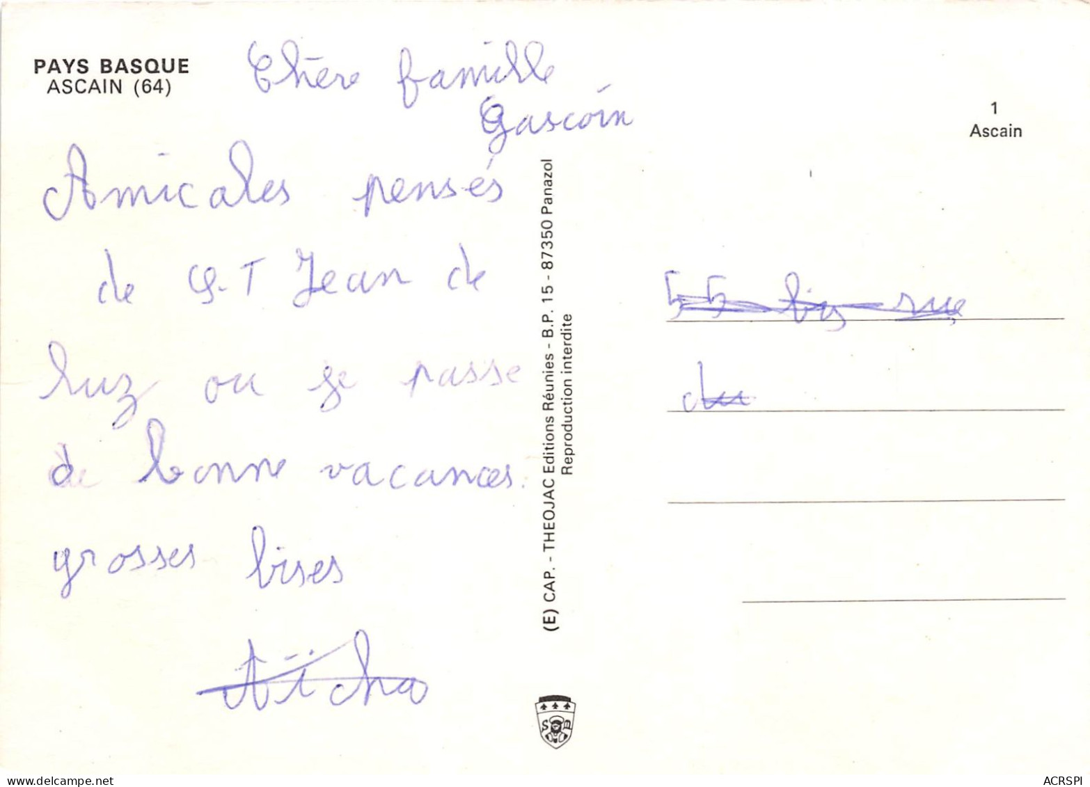 ASCAIN 12(scan Recto-verso) MA648 - Ascain