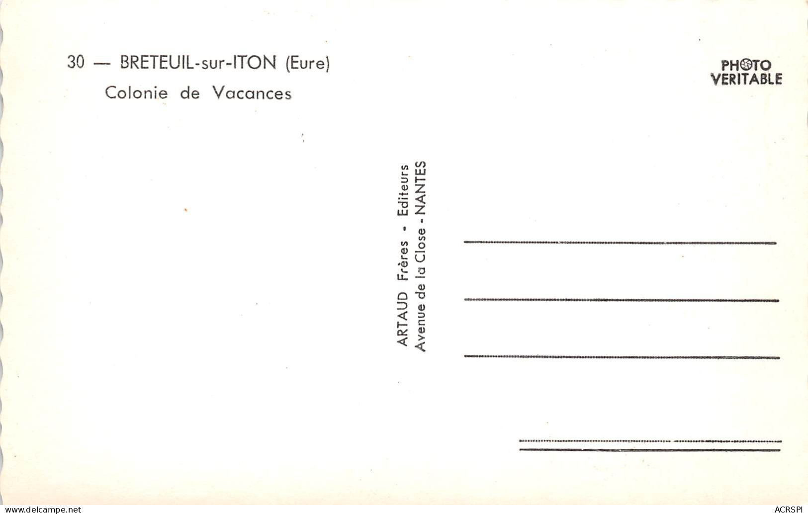 BRETEUIL Sur ITON Colonie De Vacances18(scan Recto-verso) MA651 - Breteuil