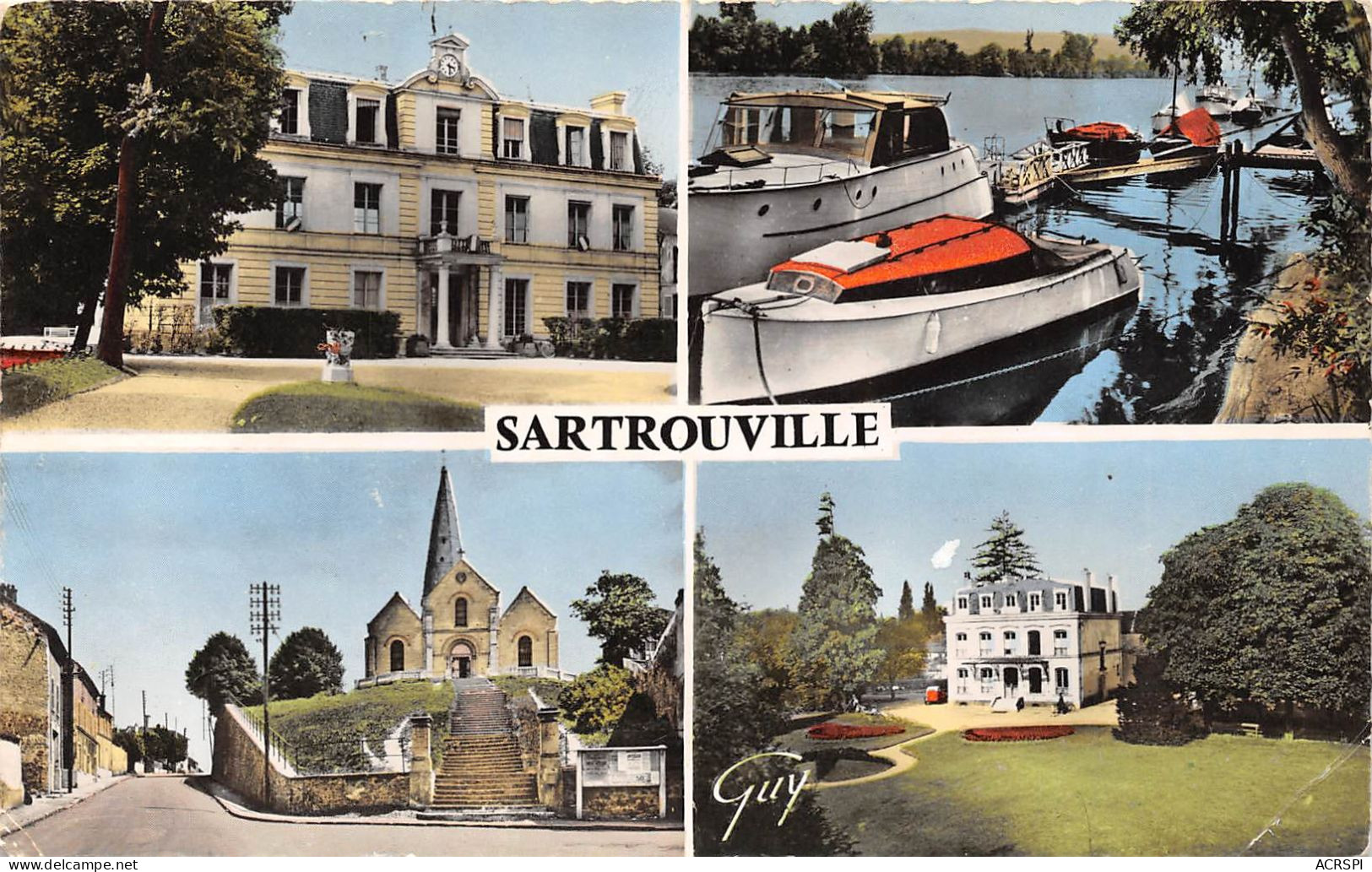 SARTROUVILLE L HOTEL De Ville Bords De Seine L Eglise Et Le Dispensaire 1(scan Recto-verso) MA680 - Sartrouville