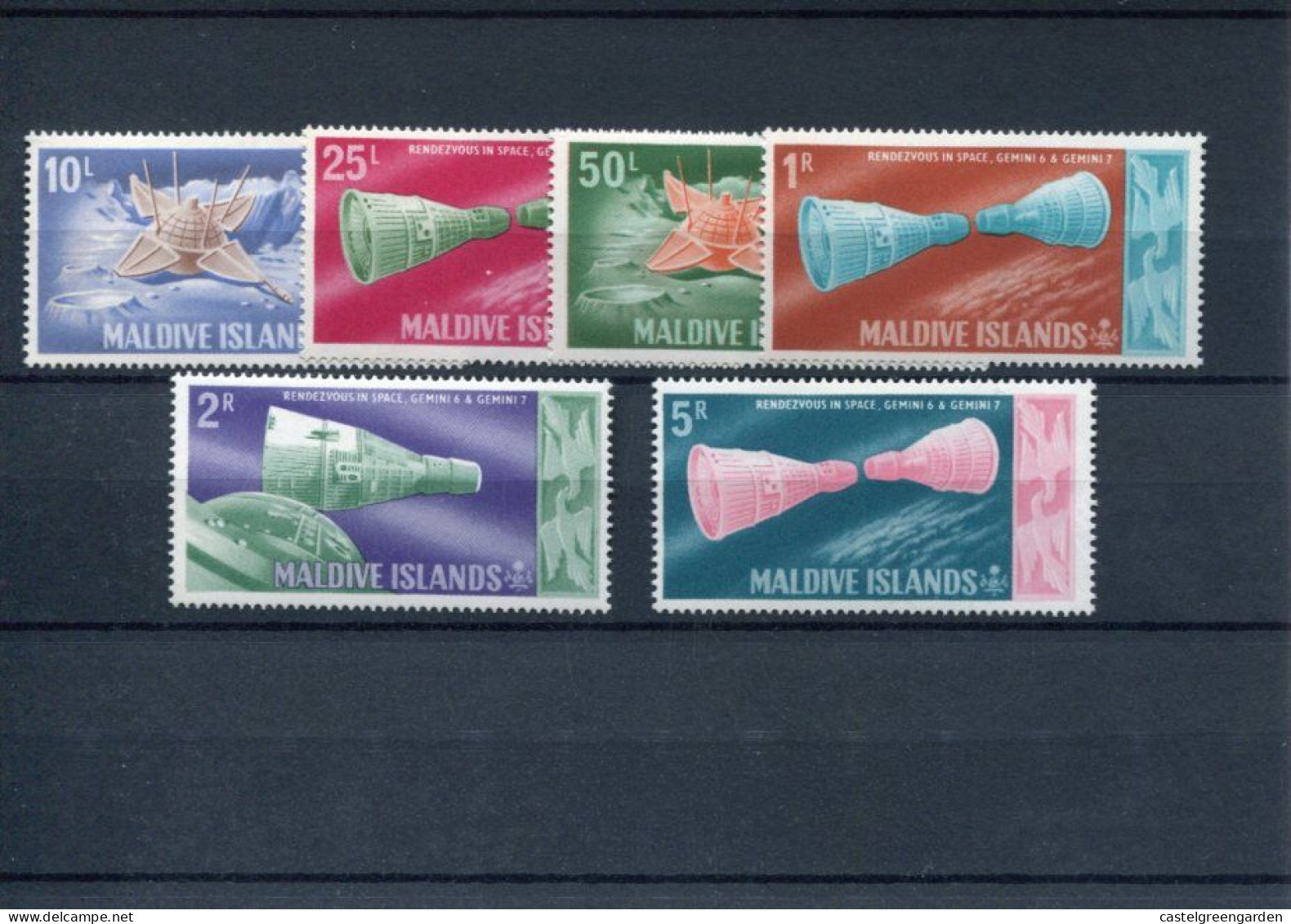 X0045 Maldive Island 1966 Space Exploration 6 Stamps ** Mnh  Michel 189/94 - Maldive (1965-...)