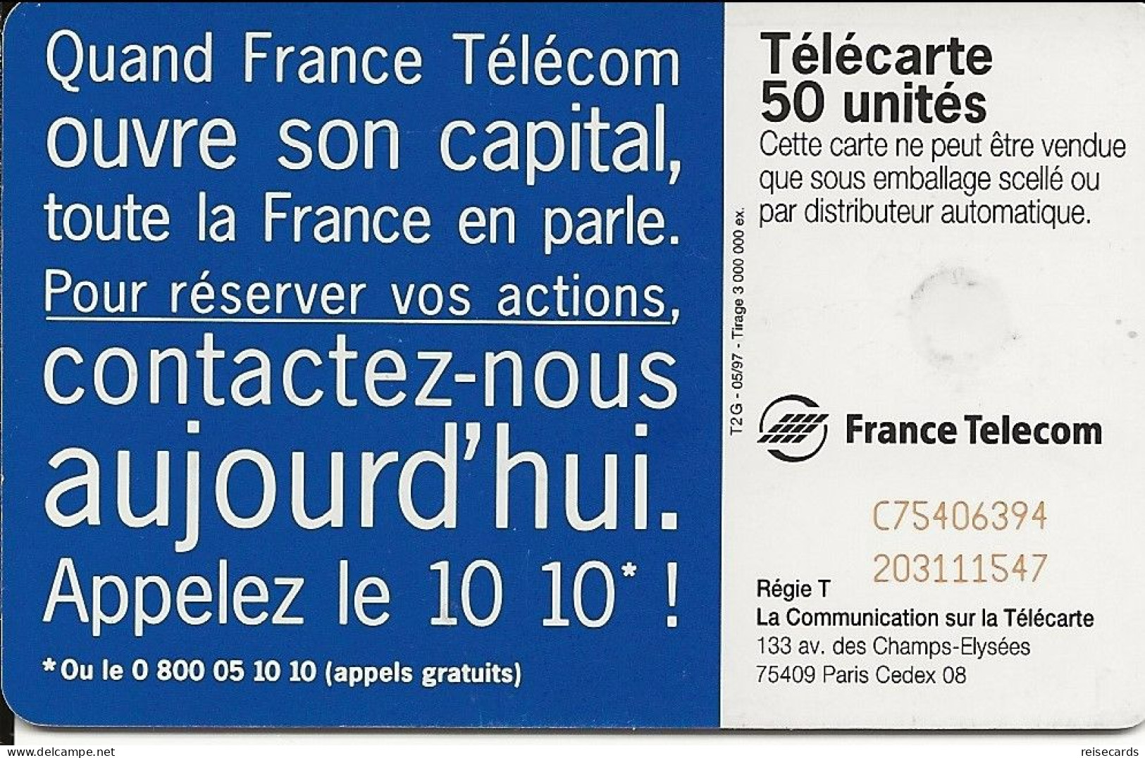 France: France Telecom 05/97 F784G Capital France Telecom - 1997