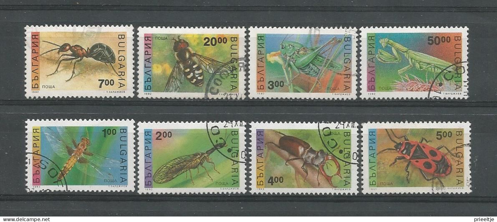 Bulgaria 1992-93 Insects Y.T. 3461/3462+3476A/B+3545/3548 (0) - Used Stamps