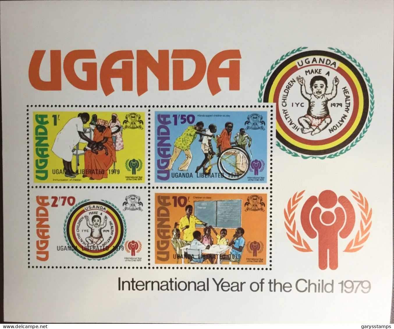 Uganda 1979 Year Of The Child Liberated Overprint Minisheet MNH - Ouganda (1962-...)