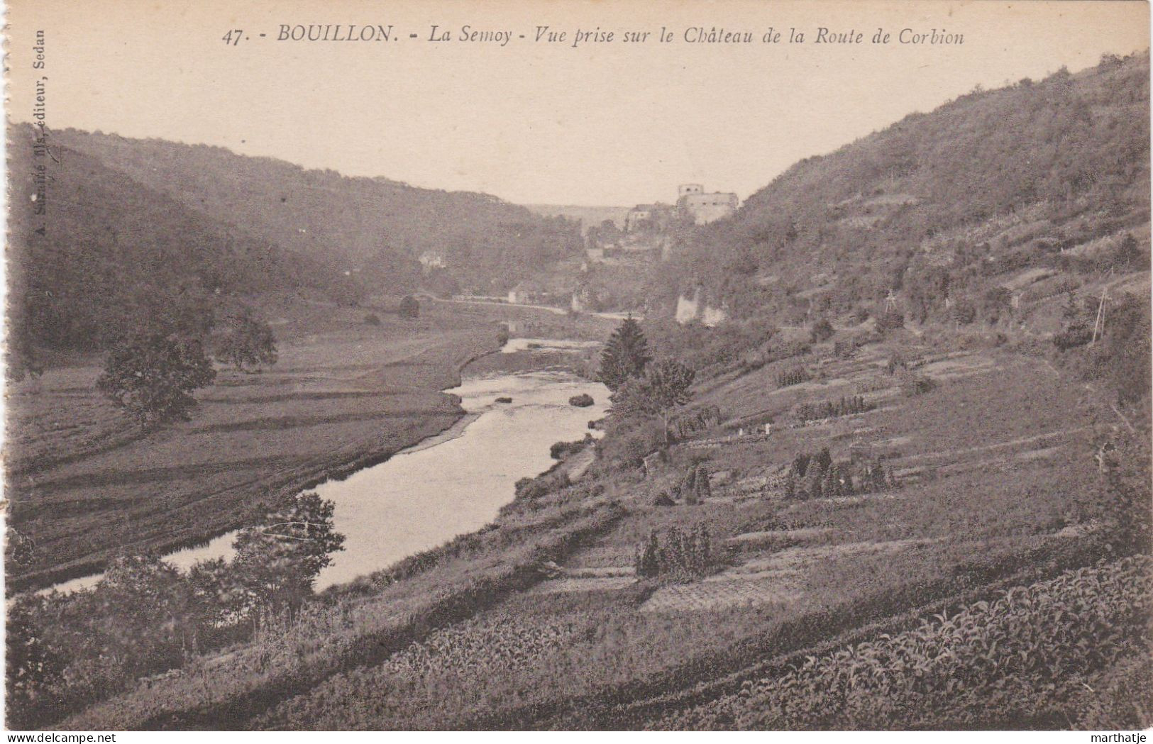 47. - Bouillon. - La Semoy - Vue Prise Sur Le Château De La Route De Corbion - Bouillon