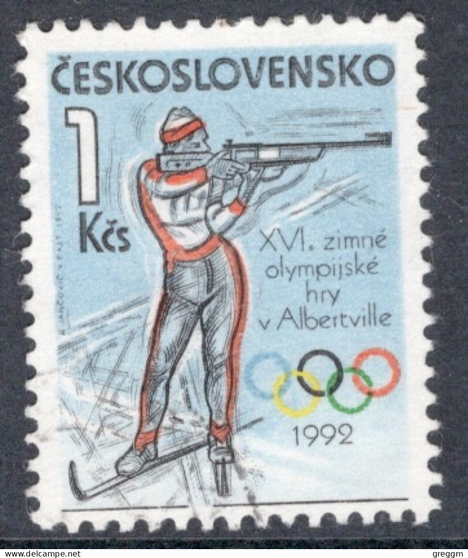 Czechoslovakia 1992 Single Stamp Winter Olympic Games - Albertville, USA In Fine Used - Gebraucht