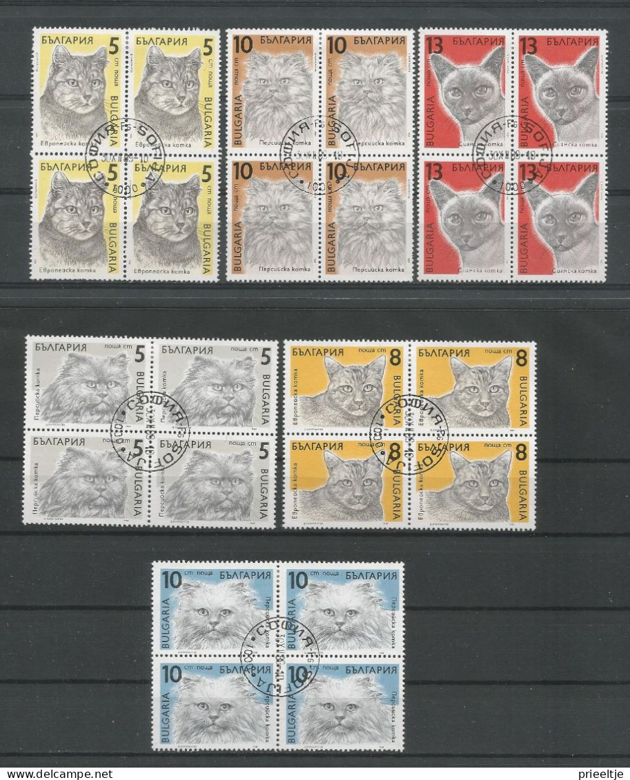 Bulgaria 1989 Cats 4-block Y.T. 3286/3291 (0) - Used Stamps