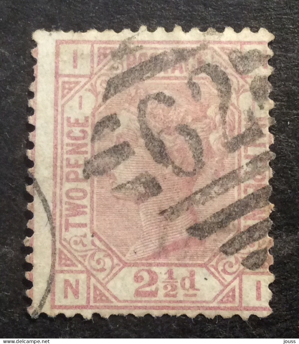 GB43 Victoria 2 1/2 Rose Carminé YT 55 Planche 1 Ancre Oblitéré - Used Stamps