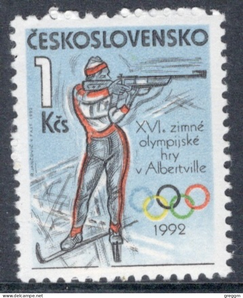 Czechoslovakia 1992 Single Stamp Winter Olympic Games - Albertville, USA In Unmounted Mint - Ongebruikt