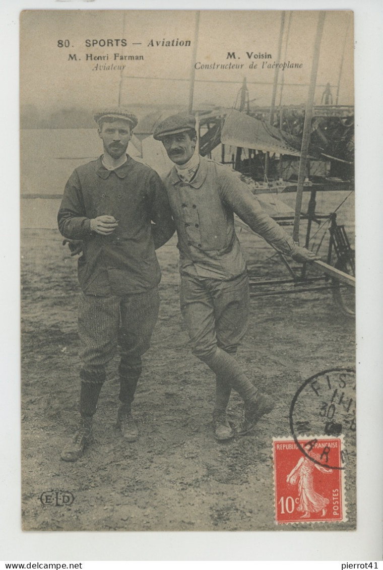 AVIATION - M. HENRI FARMAN , Aviateur - M. VOISIN , Constructeur De L'Aéroplane - ....-1914: Precursori